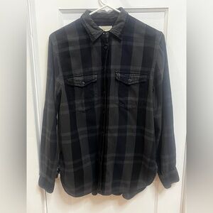 Women's Denim & Supply Ralph Lauren Plaid Button Front Shirt Blue Gray Black M